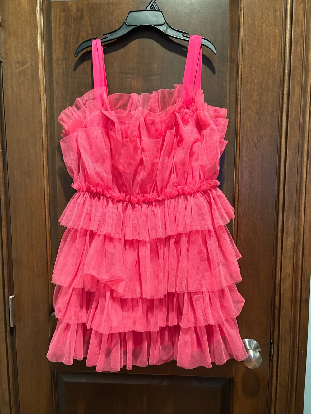 Storia Hot Pink Ruffle Tulle Dress